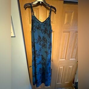 Torrid Teal and Black Floral Maxi Dress